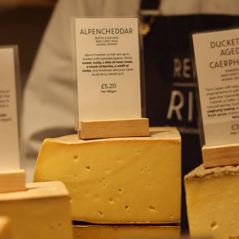 AlpenCheddar Hand Cut British Artisan Cheese on Rennet & Rind Cheese Counter