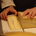 Hand cut wedge of Ashcombe Cheese from Rennet & Rind, British Artisan Cheesemonger