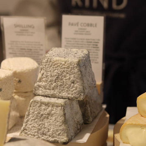 British Artisan Sheeps cheese Pave Cobble displayed on cheese counter at Rennet & Rind