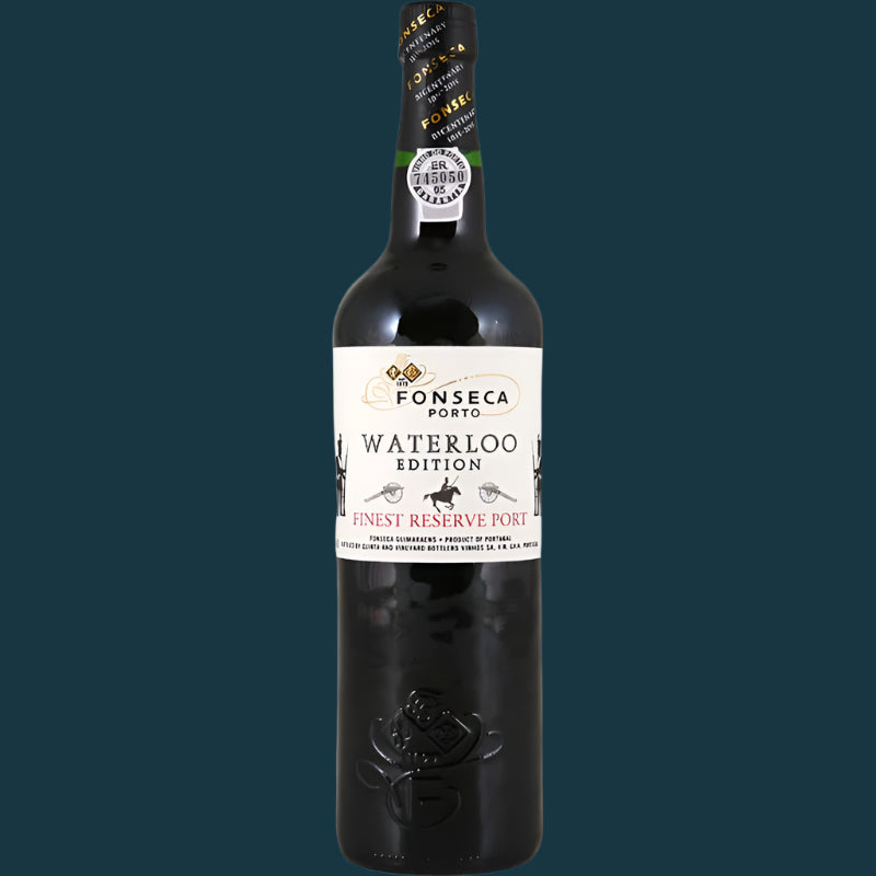 Fonseca Waterloo Edition Port wine bottle on a white background